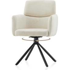 TUKAILAI Dining Room Chairs Swivel Set, Desk Chair 360° Rotatable, Chenille Office Chair, Dining Room Chair, Kitchen Chair, Upholstered Chair, Chairs for Dining Room (Beige)