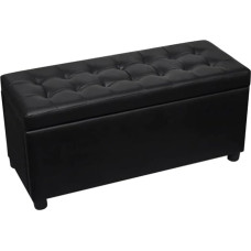 VidaXL Pouf de rangement Cuir synthétique Noir