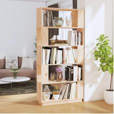 Higsose 80 x 25 x 163.5 cm Bookcase / Room Divider Solid Wood Pine Standing Shelf Wooden Room Divider Open Shelf Versatile Shelf Display Cabinet Furniture for Study Living Room Furniture