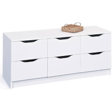 Dmora Chest of Drawers with Six Drawers White Colour 50 x 40 x 120 cm