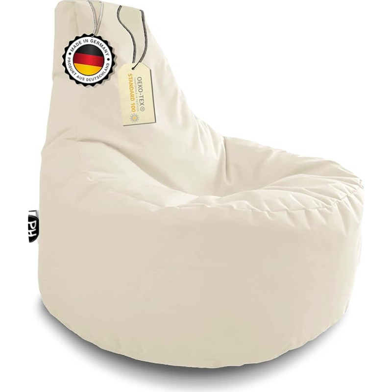 PATCH HOME Gamer Armchair in 2 Different Sizes and 25 XXL - 80 cm Diameter, 30 cm Seat Height, 90 cm Height Cream