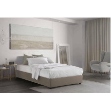 Talamo Italia - Nicole Double Bed with Fabric Cover, 100% Made in Italy, Front Opening Suitable for Mattress 120 x 190 cm, Dove Grey