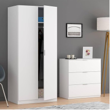 Dmora - Bridgeport Modern Chest of Drawers with 3 Drawers, Low Chest of Drawers for Bedroom, Drawer Cabinet, 77 x 38 x 80 cm, White