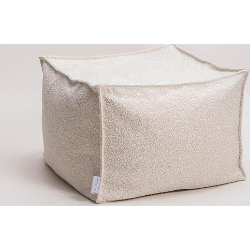 ho.li design Pouf Bouclé White Square 60x60x40