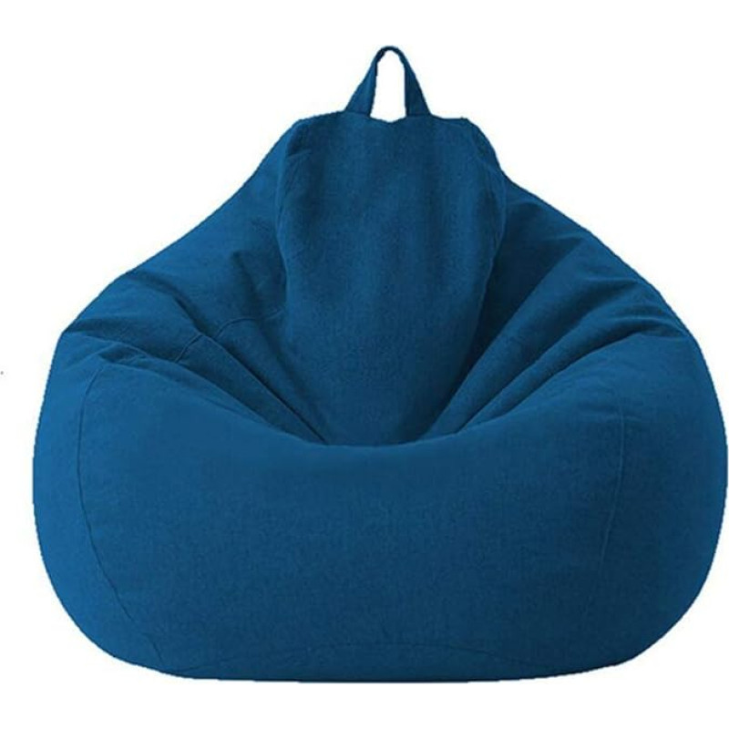 STTC Bean Bag Cover Made of Premium Linen, Giant Bean Bag Cover Outdoor Bean Bag Cover Without Filling, Perfect Fit for Country Interiors, Blue, M