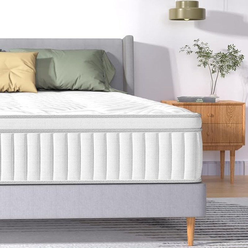 Maxzzz Mattress 160 x 200 cm, 25 cm Pocket Spring Mattress, Hardness H3, Medium Firm Spring Mattress, Orthopaedic Barrel Pocket Spring Mattress, Mattress with Oeko-Tex and CertiPur Certified