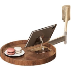 Wandklapptisch, verstellbar, platzsparend, rund, aus Holz, Klapptisch für kleine Räume, Zuhause, braun, Wandmontagetisch
