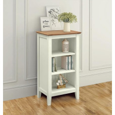 Clifton Oak White Painted Small Compact 3 Tier Solid Wood Bookcase