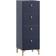 Schildmeyer Alfa 155476 Chest of Drawers Midnight Blue/Gold 40 x 40 x 116.7 cm