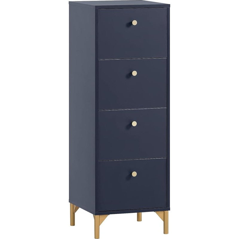 Schildmeyer Alfa 155476 Chest of Drawers Midnight Blue/Gold 40 x 40 x 116.7 cm
