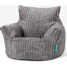 Lounge Pug Small Children's Chair Bean Bag for 1-3 Years, Graphite Grey Corduroy Fabric, Mini Chair, Children's Chair, Cuddly Chair, Children's Furniture for Children's Room