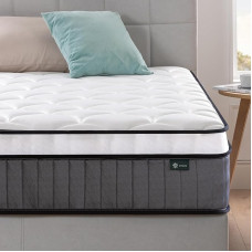 Zinus Hybrid Mattress Memory Foam Polyester White Full
