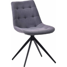 CLP Merna Dining Room Chair, Kitchen Chair, Padded and Swivelling, Upholstered Chair with Backrest, Colour: Dark Grey, Material: Fabric