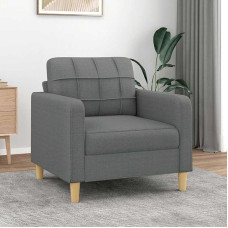 Massbinet Sofa Chair, Upholstered Sofa with Cushions and Armrests, Modern Couch Lounge Sofa Made of Linen Fabric, Comfortable Loveseat for Living Room, Bedroom, Dark Grey, 60 cm Fabric