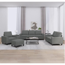 Homgoday 4-teiliges Sofa-Set, Dunkelgrau, Stoff-Möbelset, Sofa-Möbel, Wohnzimmer, Sofa, Couch, Sofa, Couch, modern, für den Außenbereich