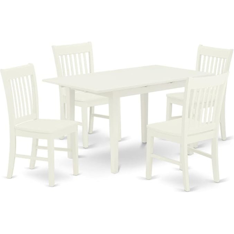 East West Furniture NOFK5-LWH-W Essgruppe