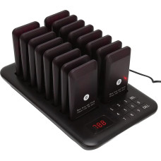 Traadita helistamissüsteem, restorani helisignalisatsioonisüsteem 3 vibratsioonirežiimiga, 16 kutsungi 800 meetrit, 20H 250 mAh, kontaktivaba ootejärjekorras ootamine pika ulatusega, pizzeritele, kirikutele (EL)