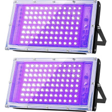 Glostars 100 W LED UV must valgusvalgusti, must valguslamp, IP66 veekindel, 395-400 nm UV peovalgus koos lülitiga baarile, peo aksessuaaridele, musta valguse kaunistamiseks, lavavalgustusele (2 tk)