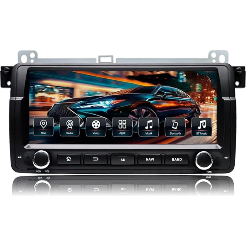 CAWELL Android 13.0 Car Radio for BMW E46 M3 Rover 75 MG ZT with 8.8 Inch IPS Screen Media Receiver 1 DIN Radio Built-in Carplay Android Car Navigation with Bluetooth 4G (Android 13.4 GB + 64 GB)