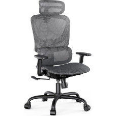 NOBLEWELL B¨¹rostuhl Ergonomic Desk Chair with Ring Lumbar ST¨¹TZE, 3D Armrests and Seat Depth Adjustable, Adjustable Rocker Function, Breathable Mesh (Black)
