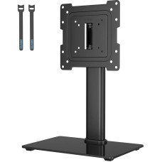 BONTEC TV Stand Monitor Stand for 17-43 Inch LCD LED OLED Plasma Flat & Curved TV & Monitor up to 45 kg with 50 Degree Swivel, 3 Levels Height Adjustable, Max VESA 200 x 200