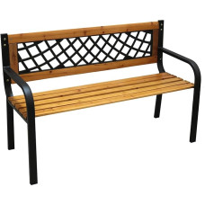 Unbekannt Wood/Metal Bench Castle, Back with Hard Plastic Insert Size Approx. L 120 x W 52 x H 74 cm Maximum Load 240 kg