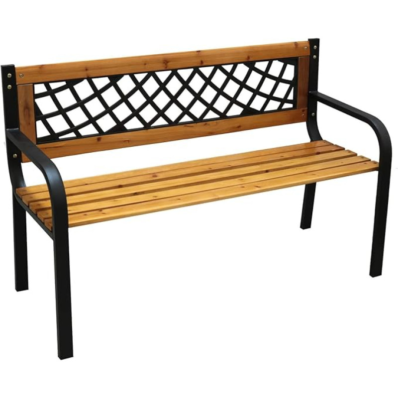 Unbekannt Wood/Metal Bench Castle, Back with Hard Plastic Insert Size Approx. L 120 x W 52 x H 74 cm Maximum Load 240 kg
