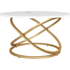 Vicco Calgary Coffee Table, White/Gold, 79.5 x 62 cm with Large Worktop