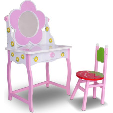 habeig Children's Make-Up Table, Princess, Children Girls, Dressing Table for Children, Dressing Table, #264, 105 x 60 x 40 cm