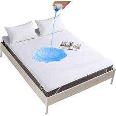 Aimtton Set of 2 Waterproof Mattress Protectors 90 x 200 cm Cotton Breathable Mattress Topper Mattress Protector White
