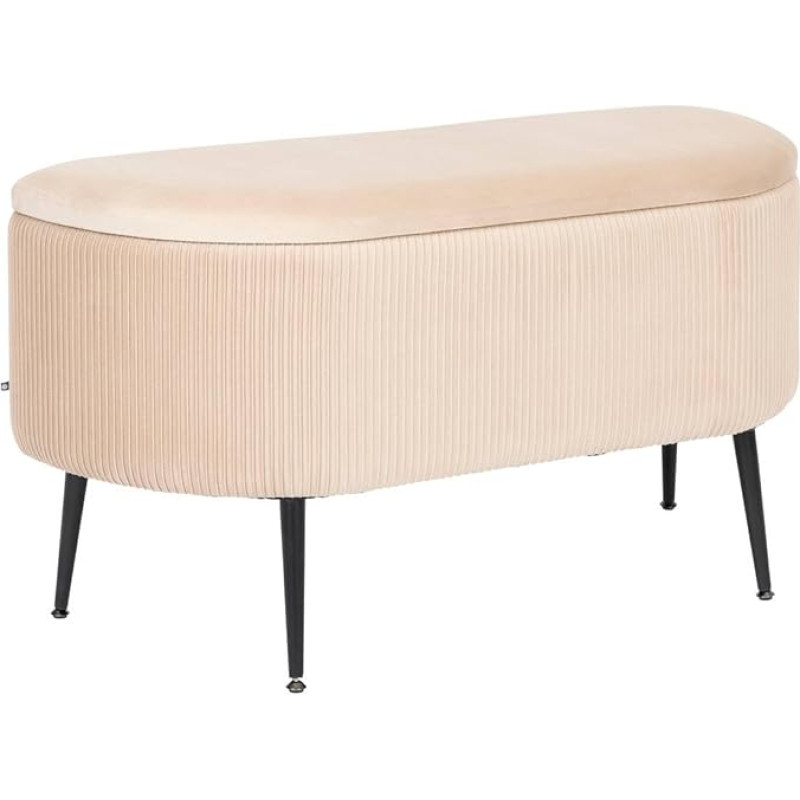 Atmosphera - Box Bench Velour Solaro Beige 100 x 40 cm