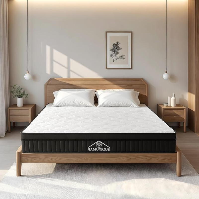 JIAMUXIQUE Pocket Spring Mattress 90 x 200 x 25 cm Hardness H3 7 Zone Spring Mattress