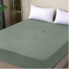 ohano Waterproof Mattress Protector, 200 x 200 cm Fitted Sheet, Waterproof and Breathable Mattress Cover, Incontinence Mattress Topper, Moisture Protection, Fitted Sheet, for All Seasons, Green