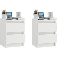 ComfortCove Bedside Table Set of 2 Bedside Cabinets White Bedside Tables with 2 Drawers Bedside Table White