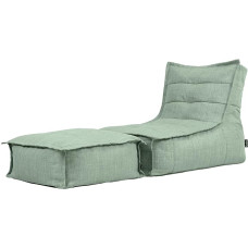 Icon Dolce Outdoor Bean Bag Lounger with Stool for Adults, Sage Green, Bean Bag with Filling, Water-Repellent Fabric, Comfortable Chair for Living Room, Lounge, Bedroom, Garden, Patio