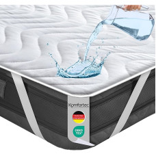 Komfortec Waterproof Mattress Protector 200 x 200 cm, Anti-Mite, Breathable, No Crinkling, Oeko-Tex Certified, Mattress Incontinence Pad for Box Spring Beds