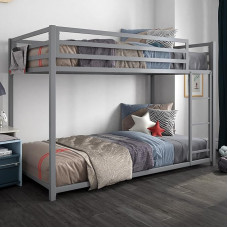 DHP Miles Metal Bunk Bed Silver Single/Single