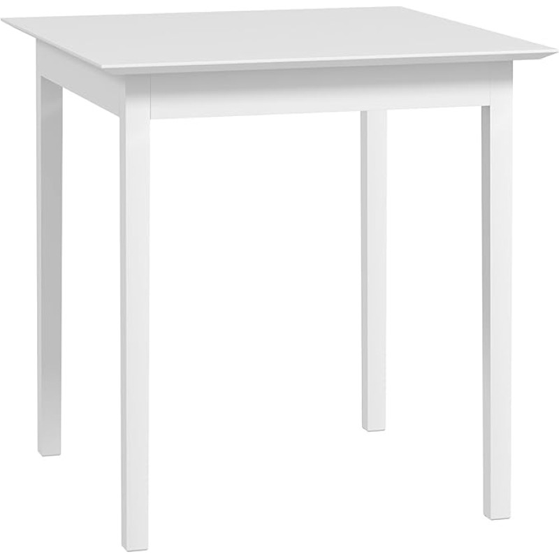 HOMCOM Dining Table, Kitchen Table, Square Dining Room Table for 2 People, Wooden Living Room Table for Kitchen, Dining Room, White, 75 x 75 x 76 cm