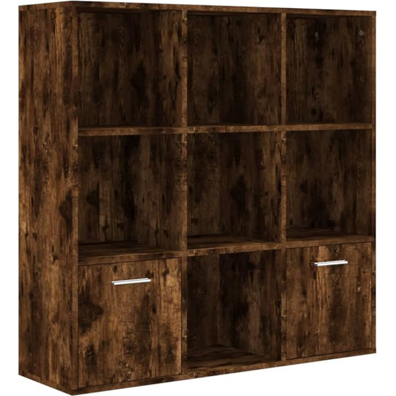 vidaXL Bookcase, Bookcase with Lots of Storage Space, Office Cabinet for Bedroom, Living Room, Office, Filing Cabinet, Room Divider, Smoked Oak