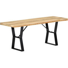 vidaXL Mango Wood Solid Bench Vintage Industrial Style Dining Room Bench Wooden Bench Kitchen Bench Hallway Bench Solid Wood Bench Dining Bench Dining Room Kitchen 110 cm