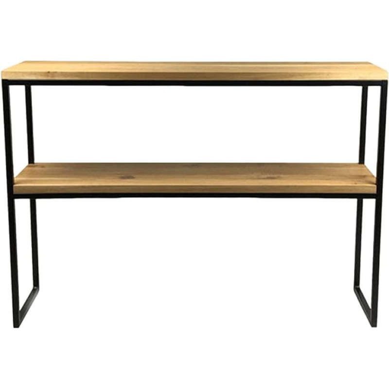 Narrow Console Sofa Table - Narrow Solid Wood H Table with Shelf, High Side Table for Living Room & Entrance, Stylish & Space-Saving Furniture