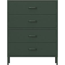 Jan Nowak Carla Metal Chest of Drawers with Drawers for Bedroom, Living Room, Children's Room, Industrial Loft Style, Glitter Drawer Chest of Drawers, 80 x 101.5 x 40 cm, Bottle Green