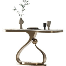 Vickyliou Entrance Table, Modern Geometric Console Table, Faux Marble Sofa and Accent for the Entrance Area, Console Table with Storage (M)