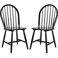 Safavieh Set of 2 Wooden Dining Chairs Black