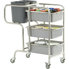 Saro Claire clearing trolley, metal, silver, 58 x 106 x 100 cm