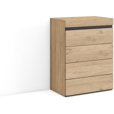 Skraut Home Chest of Drawers with Drawers Storage Cabinet 57 x 75 x 35 cm for Bedroom, Room, Sideboard, Cupboard, Modern Style, Oak