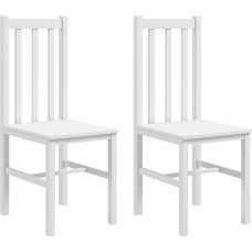 HOMCOM Dining Room Chairs, Set of 2, Kitchen Chairs with Backrest, Pine Wood Chairs, Living Room Chairs for Dining Table, White