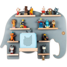 BOARTI Children's Shelf Elephant in Grey - Suitable for Tonie Box and Tonies - for Playing and Collecting