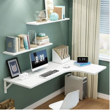 Wandmontierter Klapptisch mit Ablagen, platzsparende, schwebende Werkbank für Arbeitszimmer, Esszimmer, Küche und Waschküche