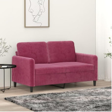 LAPOOH 359436 2-Seater Sofa Wine Red 120 cm Velvet Lounge Sofa, Sofas & Couches, Relax Sofa, Couch for Living Room